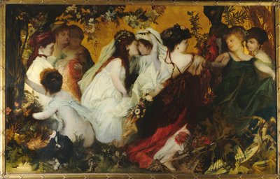 Amoretti moderno, tríptico, panel derecho, 1868 de Hans Makart