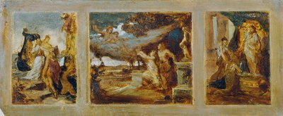 Boceto para un tríptico con escenas mitológicas de Hans Makart