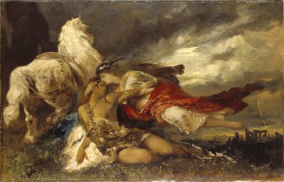 Valquiria y un héroe moribundo de Hans Makart