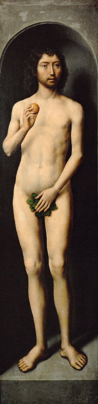 Adán. Ala lateral del pequeño tríptico de San Juan Bautista de Hans Memling