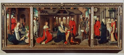 Adoración de los Reyes Magos: Tríptico completo de Hans Memling