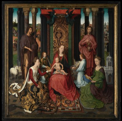 Panel central del Tríptico de San Juan Bautista y San Juan Evangelista de Hans Memling