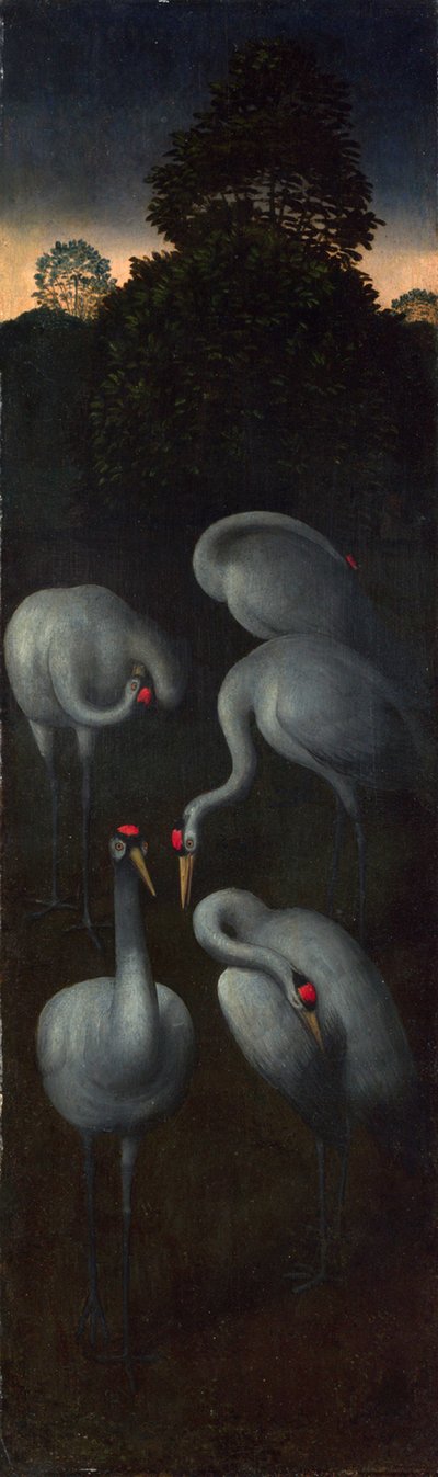 Grullas El reverso de un panel de un tríptico, c. 1480 de Hans Memling