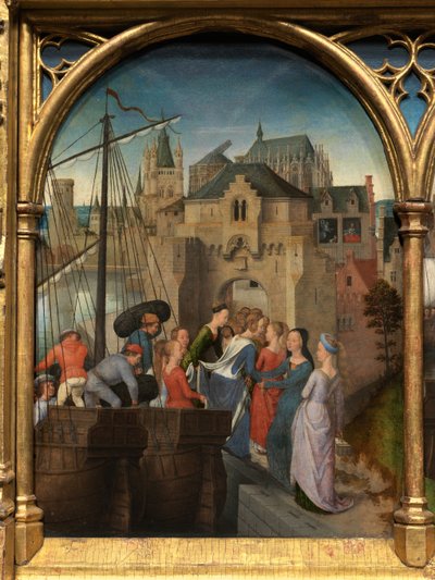 Detalle del relicario de Santa Úrsula de Hans Memling
