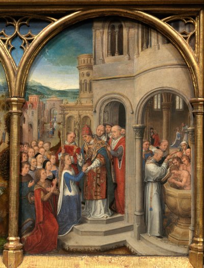 Detalle del relicario de Santa Úrsula de Hans Memling