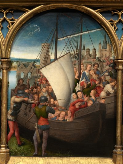 Detalle del relicario de Santa Úrsula de Hans Memling