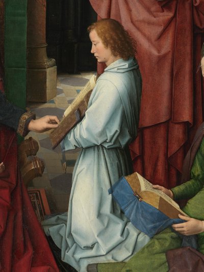 Detalle de la tabla central del Tríptico de San Juan Bautista y San Juan Evangelista de Hans Memling