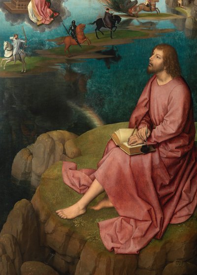 Detalle del panel derecho del Tríptico de San Juan Bautista y San Juan Evangelista de Hans Memling