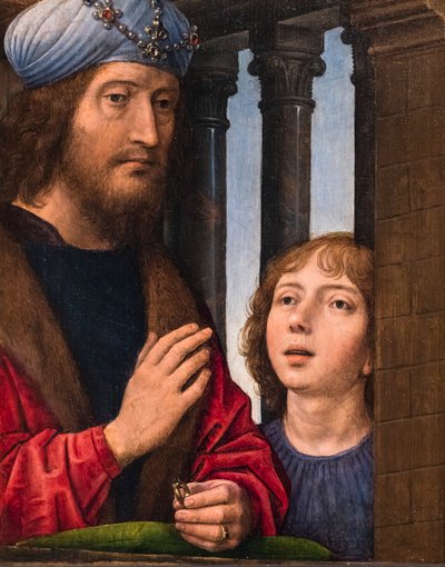 El rey David y su hijo, hacia 1485 (Óleo sobre madera (roble)) de Hans Memling
