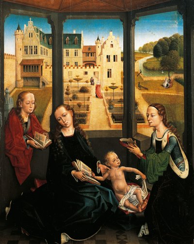 Madonna y Niño en un jardín de Hans Memling