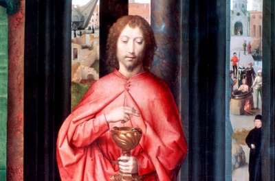 Matrimonio Místico de Santa Catalina y Otros Santos, (detalle), c1453-1494 de Hans Memling