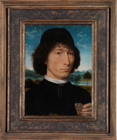Retrato de un hombre con una medalla romana de Hans Memling