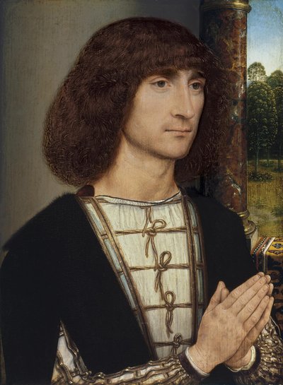Retrato de un joven rezando, ca 1485 de Hans Memling