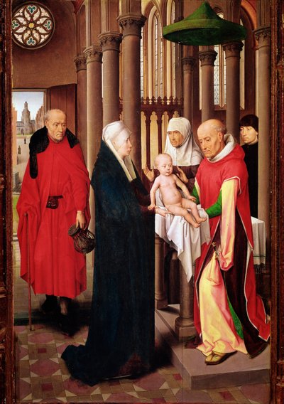 Presentación en el templo. Panel derecho del Tríptico de la Adoración de los Magos de Hans Memling