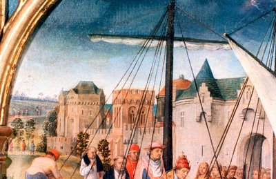 Santuario de Santa Úrsula, Partida de Basilea, (detalle), 1489 de Hans Memling