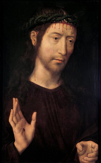 El Hombre de Dolores Bendiciendo, 1480-1490 de Hans Memling