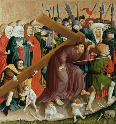 Cristo cargando la cruz. Las alas del altar de Wurzach de Hans Multscher