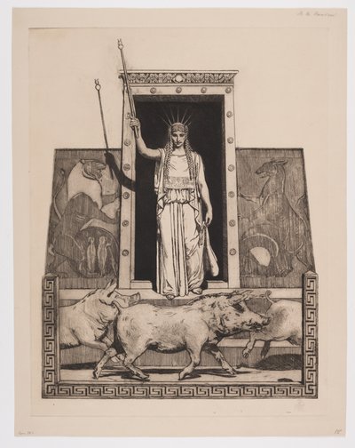 Danés: Circe convierte a los hombres de Odiseo en cerdos de Hans Nikolaj Hansen