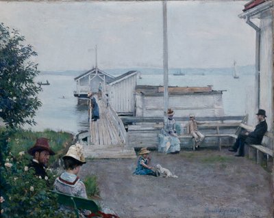 La casa de baños en Asgardstrand (óleo sobre lienzo) de Hans Olaf Heyerdahl