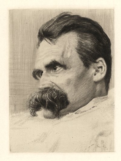 Retrato de Friederich Nietzsche, 1899-1900 de Hans Olde