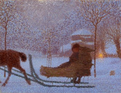 Paisaje de invierno con trineo de Hans Olde sen.