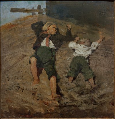 Niños en la paja de Hans Peter Feddersen der Jüngere
