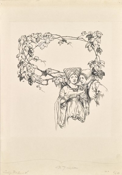 Página del calendario de "Las alegres comadres de Windsor" de Hans Printz