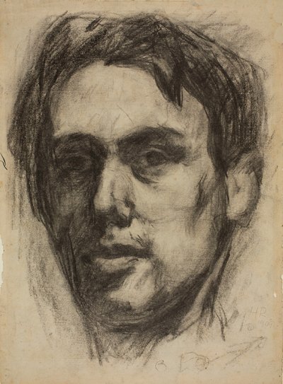 Autorretrato (recto), Boceto (verso), 1909 de Hans Richter