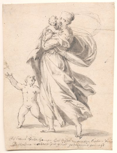 Mujer con dos niños de Hans Rottenhammer