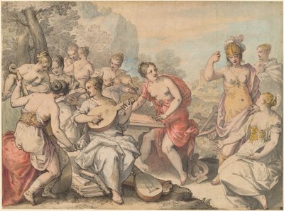 Minerva y las Musas de Hans Rottenhammer