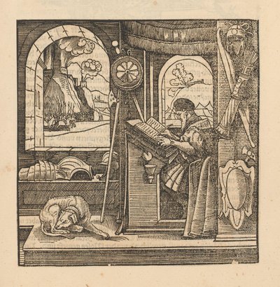 Hombre en un escritorio de Hans Schäufelein (possibly)