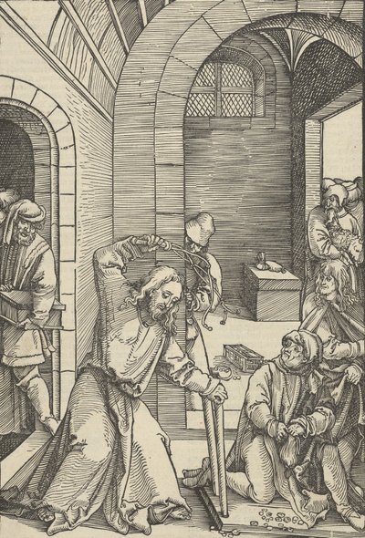 Cristo purificando el templo, de Speculum passionis domini nostri Ihesu Christi, 1507 de Hans Schäufelein the Elder