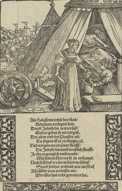 Judith con la cabeza de Holofernes, de Das Büchle Memorial de Hans Schäufelein the Elder