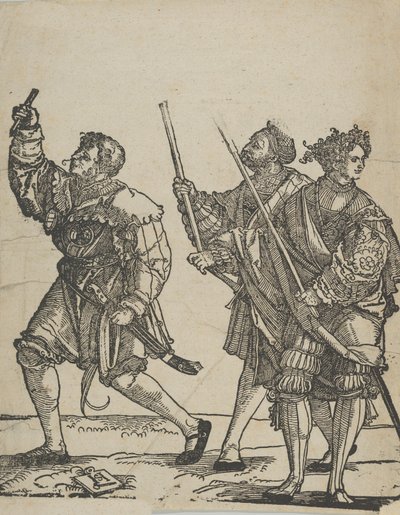 Maestro de ceremonias y portador de antorchas, de Los bailarines de la boda de Hans Schäufelein the Elder