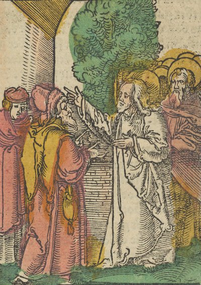 Parábola de los fariseos y el recaudador de impuestos, de Das Plenarium, 1517 de Hans Schäufelein the Elder