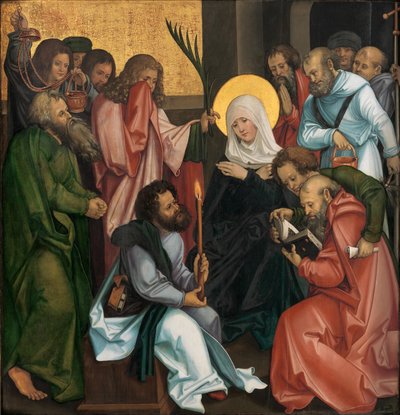 La dormición de la Virgen, reverso Cristo llevando la cruz, ca. 1510 de Hans Schäufelein the Elder