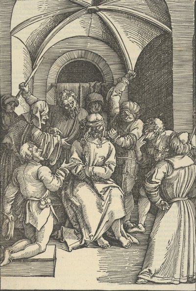 La Burla de Cristo, de Speculum passionis domini nostri Ihesu Christi de Hans Schäufelein the Elder