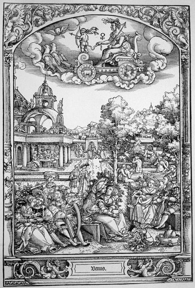 Venus (grabado en madera) de Hans Sebald (School of) Beham