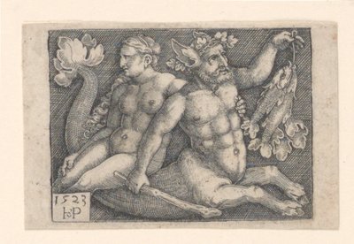 Un tritón y una ninfa de Hans Sebald Beham