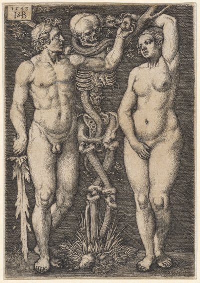 Adán y Eva, 1543 de Hans Sebald Beham