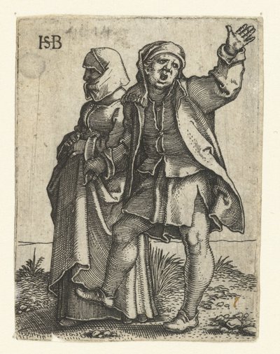 pareja campesina Desfile de bodas campesinas (título de la serie) de Hans Sebald Beham