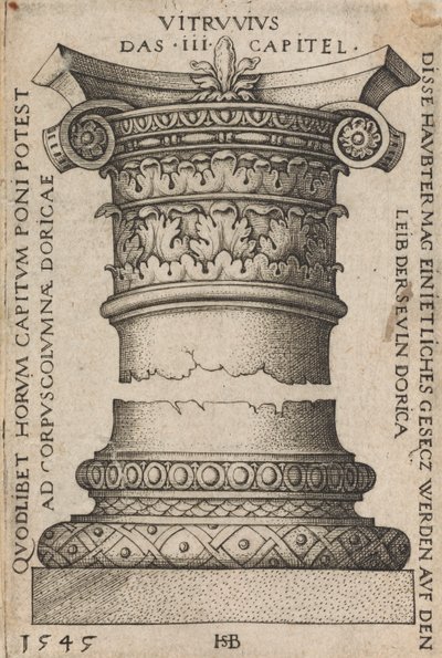 Capitel y Base de una Columna de Hans Sebald Beham