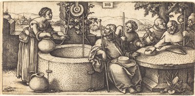 Cristo y la mujer de Samaria de Hans Sebald Beham