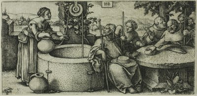 Cristo y la mujer de Samaria de Hans Sebald Beham