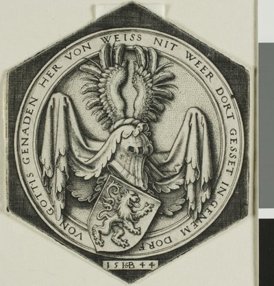 Escudo de armas con un león rampante de Hans Sebald Beham