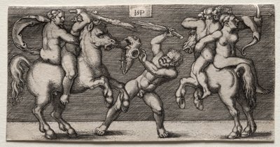 Combate de tres hombres de Hans Sebald Beham