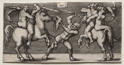 Combate de tres hombres, 1546-1547 de Hans Sebald Beham