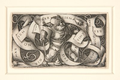El pequeño bufón con letras grandes (El pequeño bufón) de Hans Sebald Beham