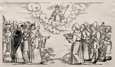 Disputa entre Lutero y un teólogo católico de Hans Sebald Beham