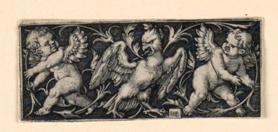 Friso con dos putti huyendo de un águila de Hans Sebald Beham